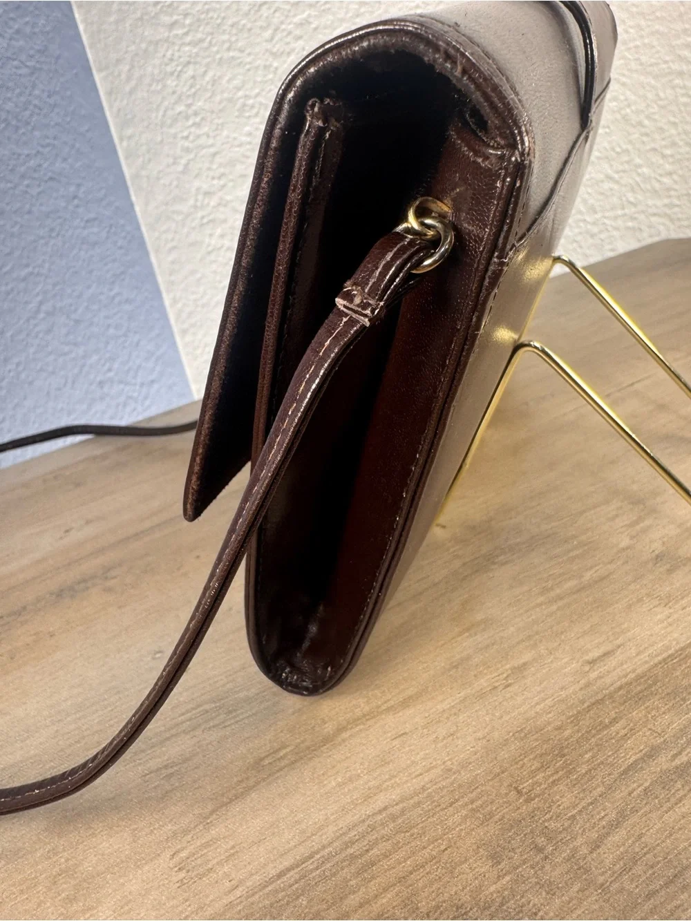 Vintage Jay Herbert New York Brown Leather Envelope Crossbody Shoulder Bag